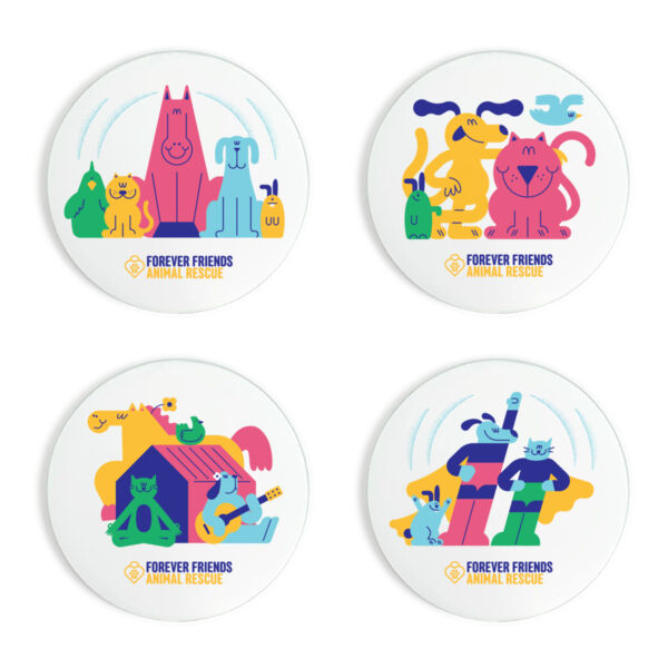 Happy Friends Colourful Coasters Thumbnail